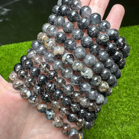 甜甜 髮晶與蛋白石共生手串