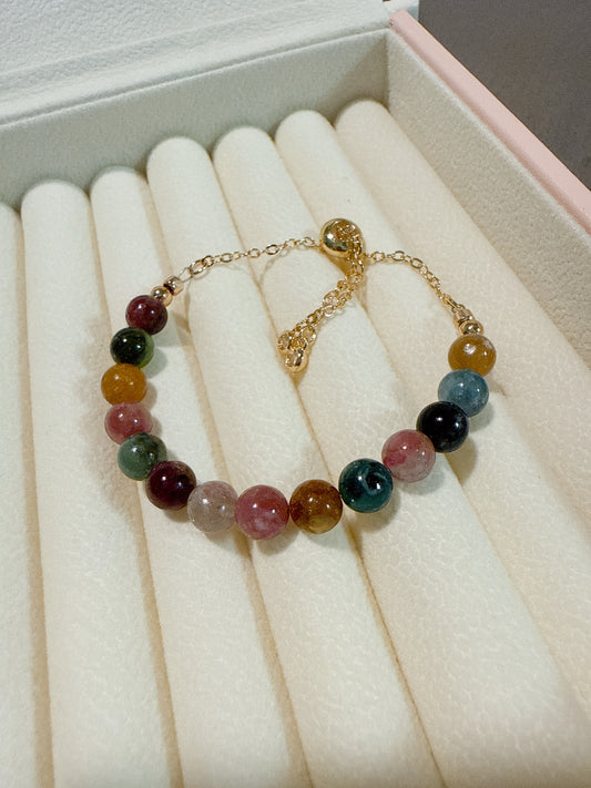 CrystalJoy 手作 彩色碧璽7mm 尺寸調整手鏈